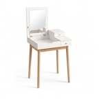 Bureau-Coiffeuse Iris 2-en-1 avec Miroir Inclinable - majoliecoiffeuse