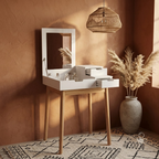 Bureau-Coiffeuse Iris 2-en-1 avec Miroir Inclinable
