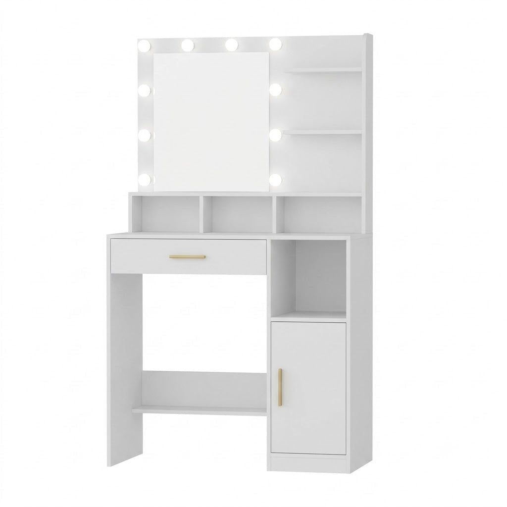 Coiffeuse Lumina avec Miroir LED - majoliecoiffeuse